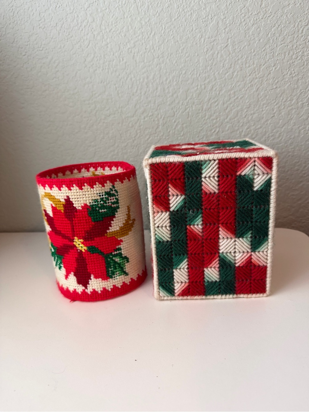 Vintage tissue box cover and toilet paper cover